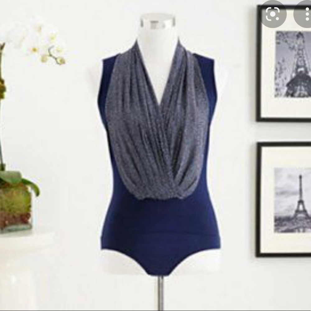 Navy blue Eva Mendez bodysuit